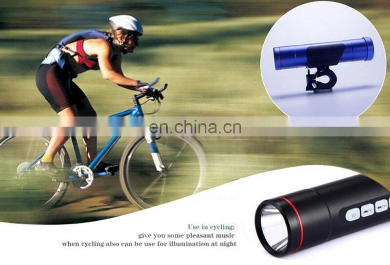 Multi Function Bike Flashlight Speaker Sports Music Torch TF Card MP3 Player