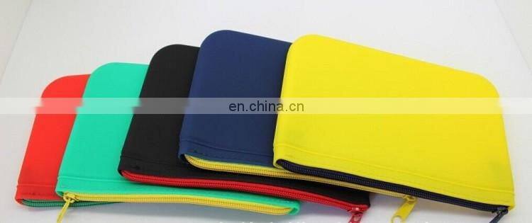 Factory Both Side Plain Design Zipper Cosmetic Purse Wallet Kids Pencil Case Silicone Bag