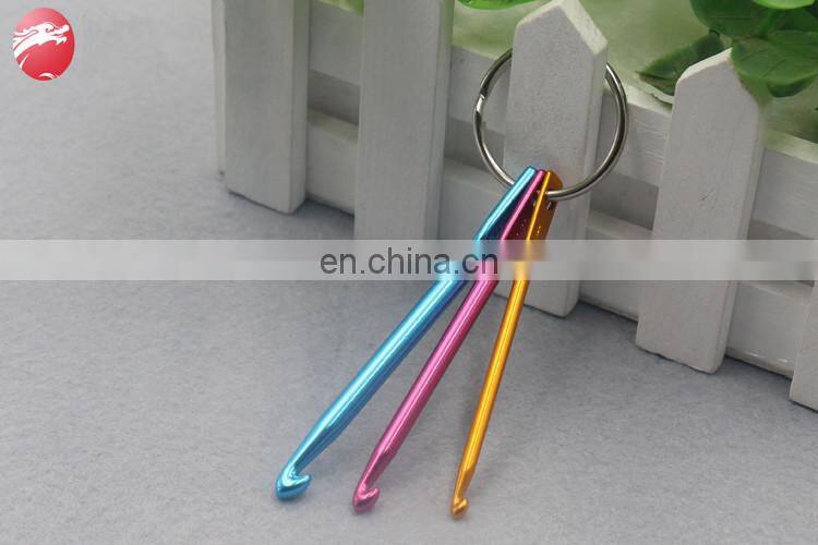 Custom Single Head Hand Sewing Tools Aluminum Crochet Hook For Keychain