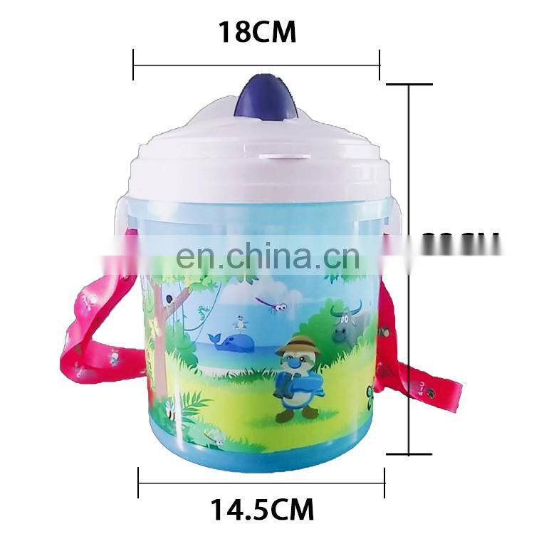 2Liter popcorn plastic bucket with lis and strip