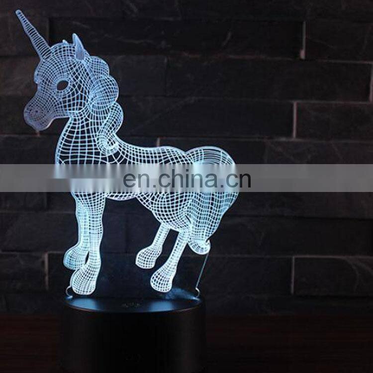 Magical Panel Optical Illusion 7 colors changing USB style Visual 3D LED light night table Lamp For Kids