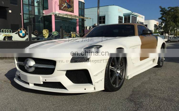 MB SLS body kits to Prior Design style for SLS w197 front bumper+fenders+side skrits+hood+rear bumper+rear diffuser+spoiler