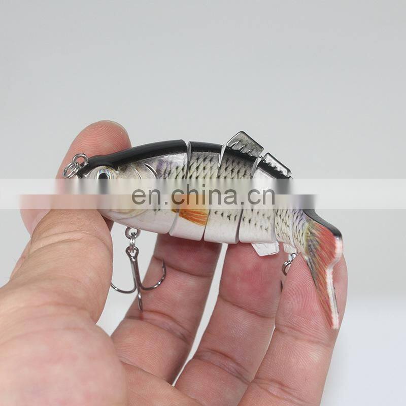 10cm Fishing Wobblers 6 Segments Fishing Lure Bait with Artificial Hooks