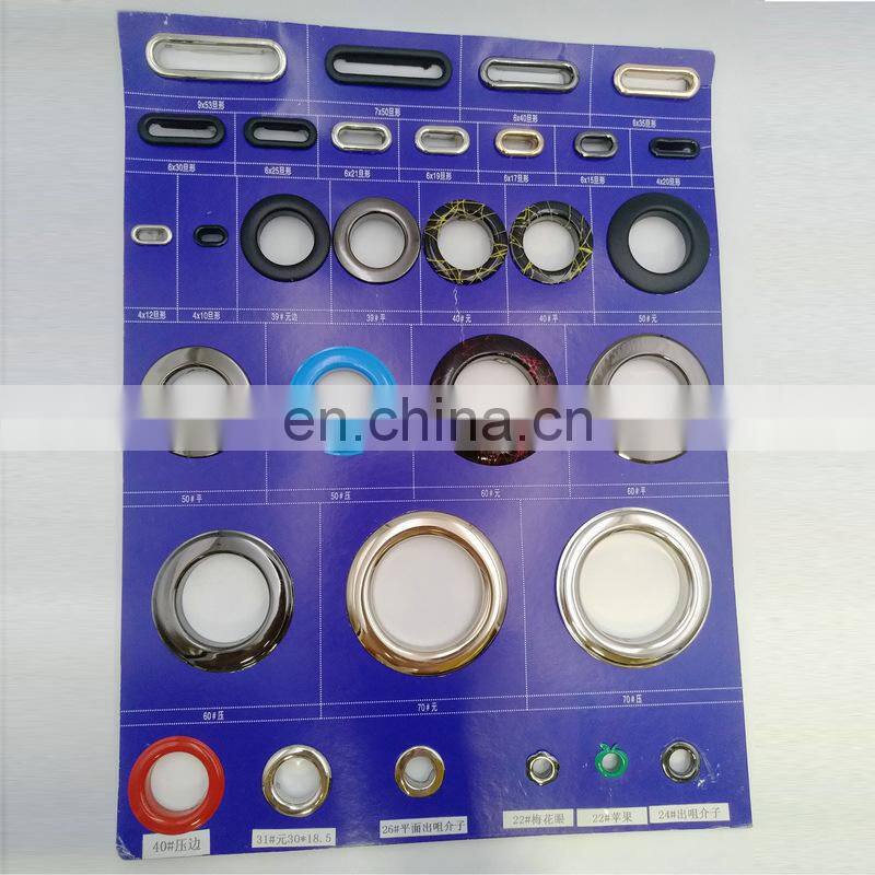 12mm good quality customized steel engraved metal 6mm top brass eyelets/grommets