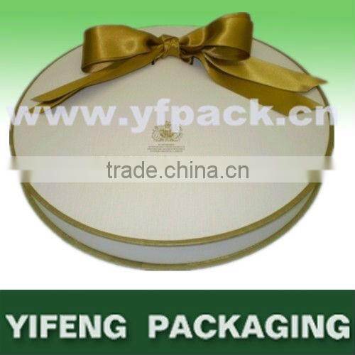 Large round box white Macaron gift box with ribbon decoration