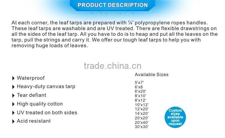 Blue dust resistance PE leaf tarpaulin