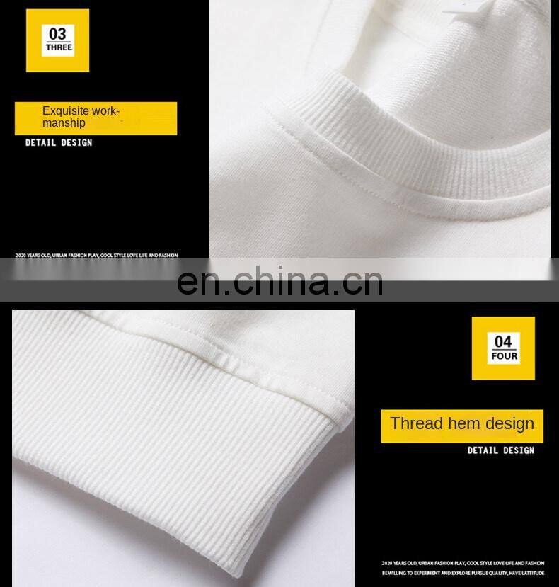 Custom brand round neck plain sweatshirt 100% cotton high quality men custom pullover hoodie plus size men t-shirt