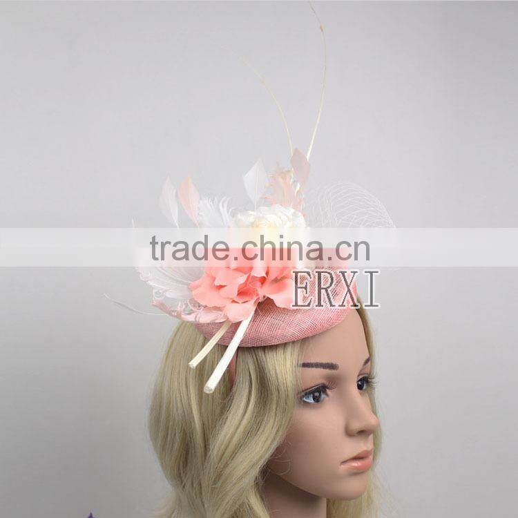 Handmade Fashion Design Sinamay Fabric Hat/Chuch Fascinator Hat For Ladies Manufacturer