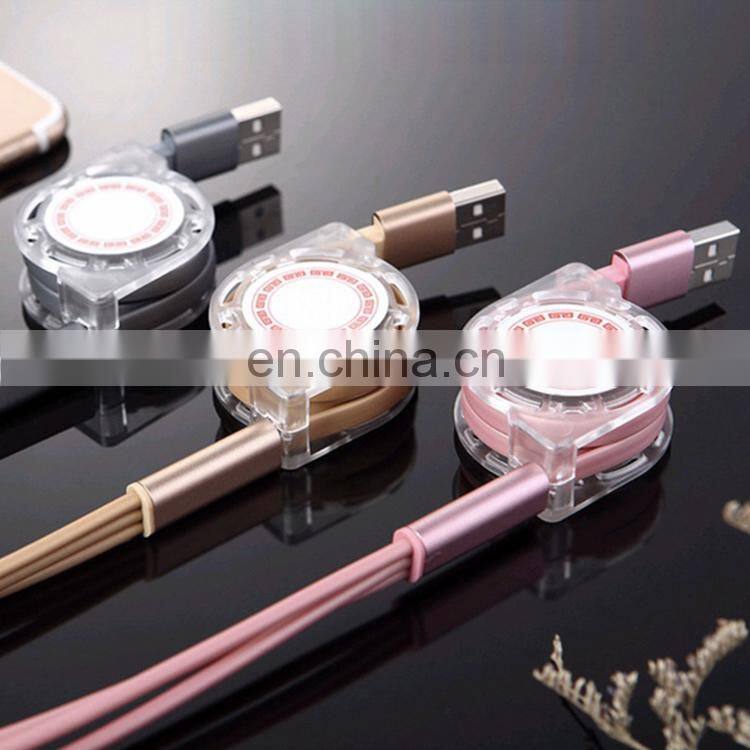 Retractable Keychain Multiple Charging 8pin Type C Micro Usb Cable