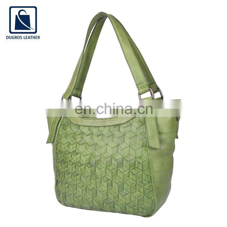 Factory Direct Selling Trendy Design Stylish Fashion Premium Look Wholesale Genuine Leather Handbag for Women