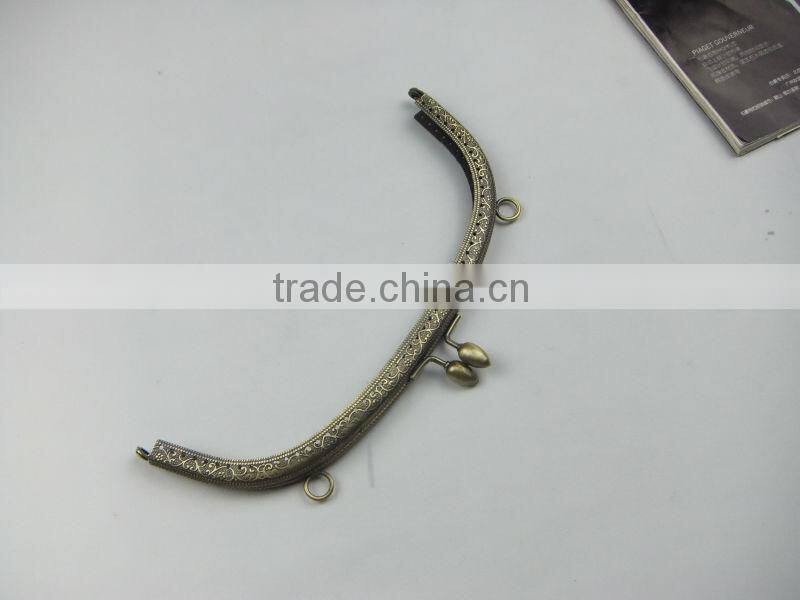 2014 NEW!Antique Brass DIY Metal Sewing Purse Frame DIY Purse Frame With Kiss Lock