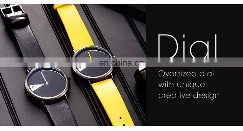 SHENGKE New Trendy Handwatchs Minimalist Dial Design Watchs Black PU Strap Wrist Watchs K0090L
