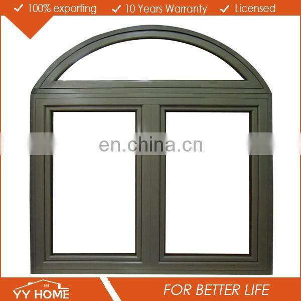 Modern new house soundproof picture window aluminum half circle window