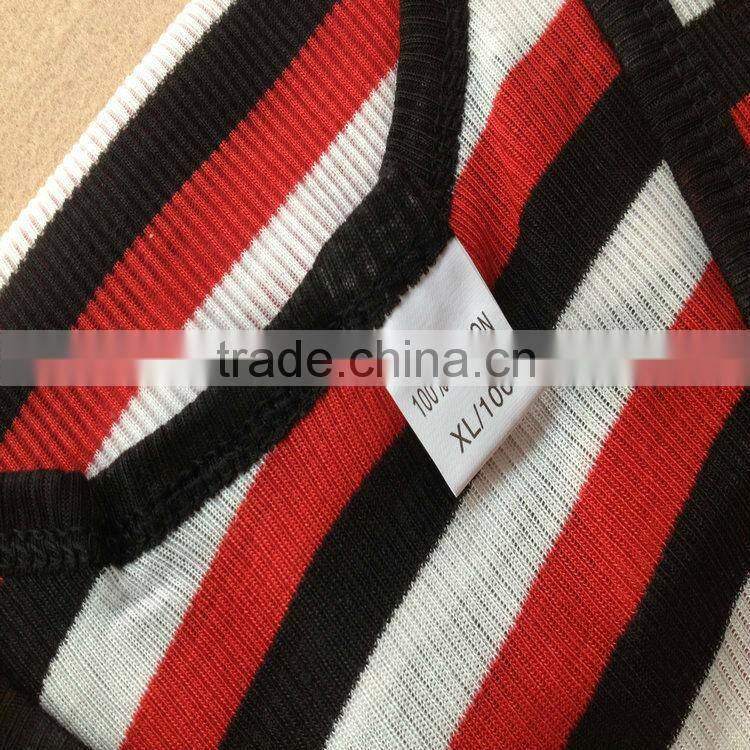 0.7USD Stock Cheappest Rib Cotton Colorful Strip Men Running Singlet/ Men Tops ( kcbx004 )