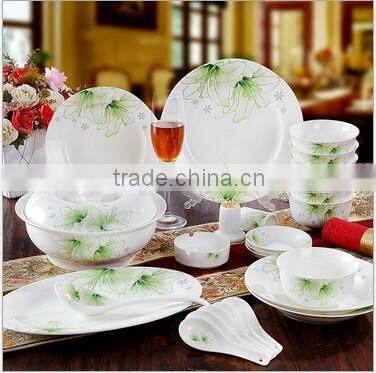 56 pcs Brilliant Fine Bone China Colorful Dinner Set