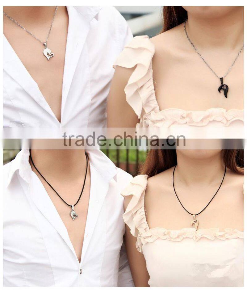 Fashion Jewelry 2016 316l Stainless Steel Jewelry Heart Pendant Necklace Necklaces For Couple