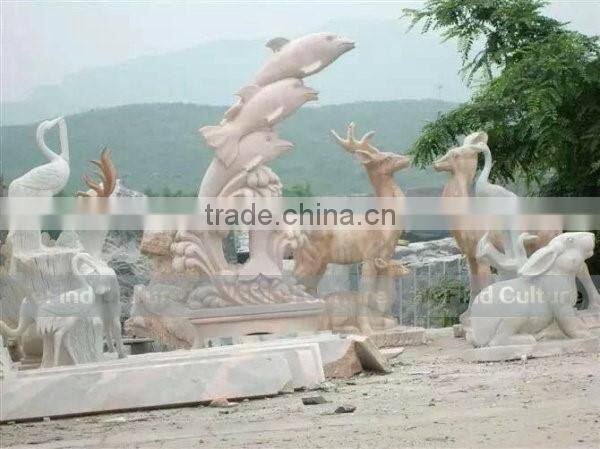 Dolphin Fish Stone Carving Statue Sculpture