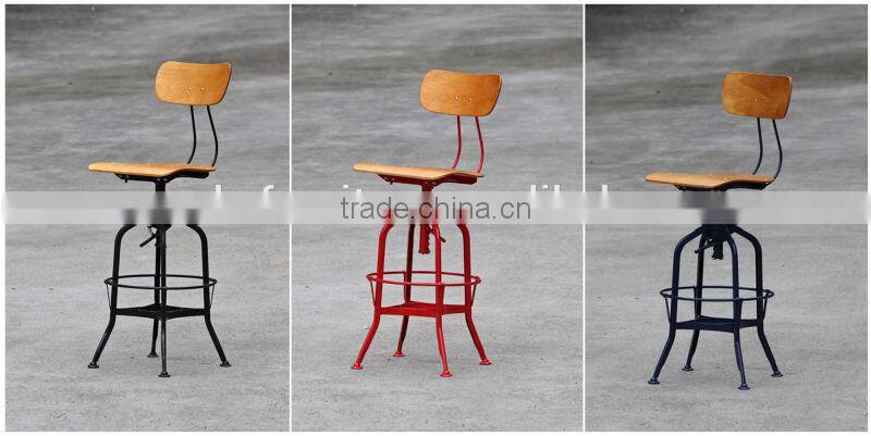 Metal Industrial Bar Stool/Antique Metal Industrial Bar Stool/Toledo Adjustable Industrial Bar Stool
