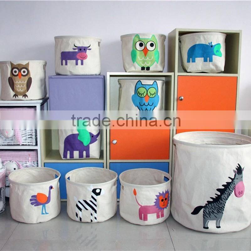 Cute animal designs kids laundry basket toy basket laundry hamper toy storage bins