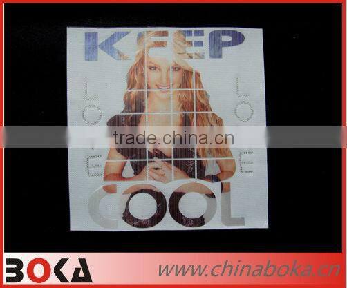 Fashion lady image t-shirt rhinestones heat transfer motif