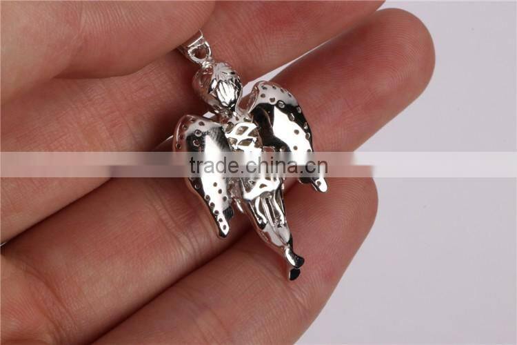 Hip pop Micro set AAA CZ 925 sterling silver mini angel pendant jewelry