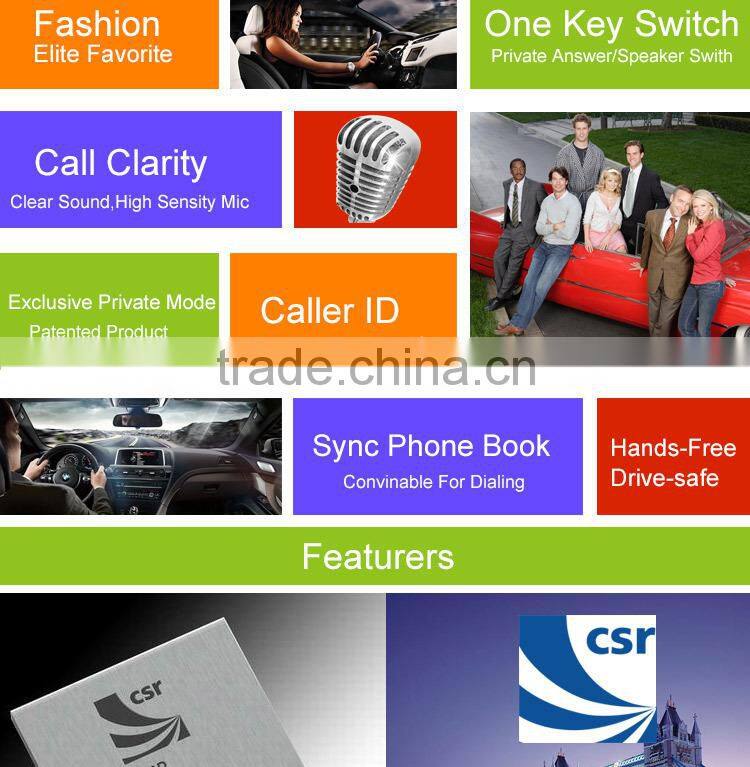 Sun Visor Bluetooth Handsfree Car Kit with Phone No. Display, Aux Bluetooth Car Kit with Car Charger