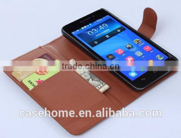 2016 Lichi PU Flip Wallet Leather Case for Huawei Ascend G620S