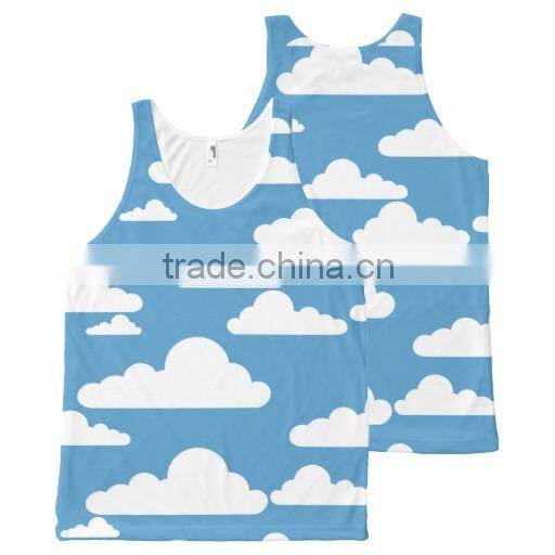 wholesale plain cheap blue and white seamless tank top for no gender