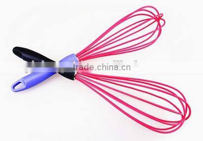 Hot sale colorful silicone whisk with PP handle Silicone Kitchen Utensils for Blending, Whisking, Beating & Stirring