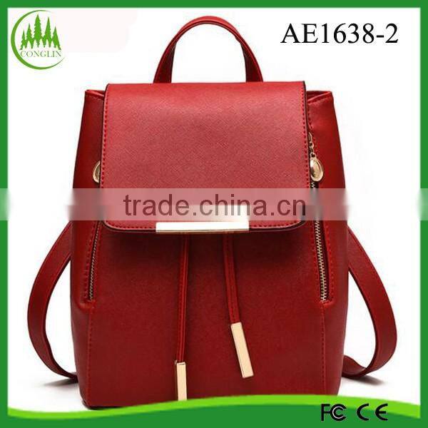 New Product for 2016 Yiwu Manufacture Leather Beautiful Girls School Bags