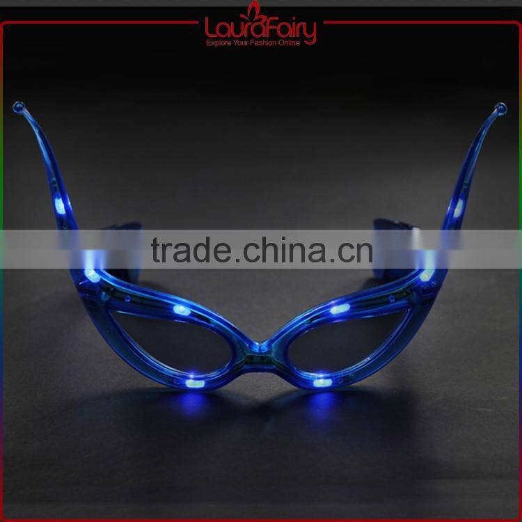 Laura Fairy Chinese Factory Cheap Blue LED Funky Party Eye Glasses Wholesale