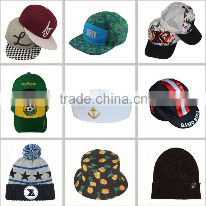 custom-made herringbone 5 panels cap with woven label patch logo