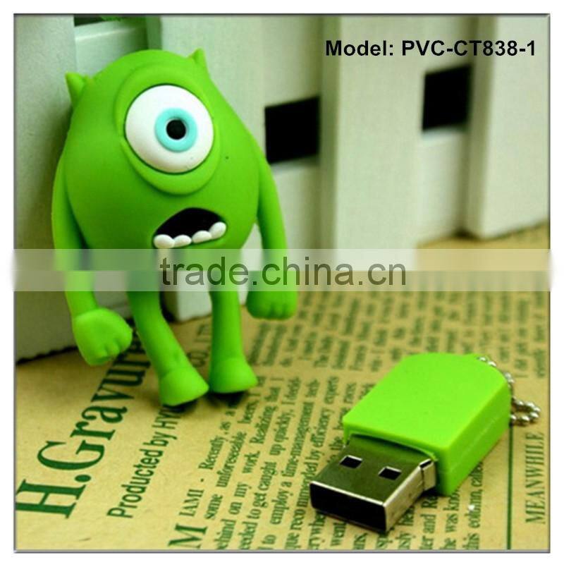 Green monster PVC cartoon usb stick hot sale (PVC-CT838)