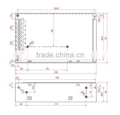CE Approval T-50C 50W -15V 1A Triple output power supply 50W -15V 1A