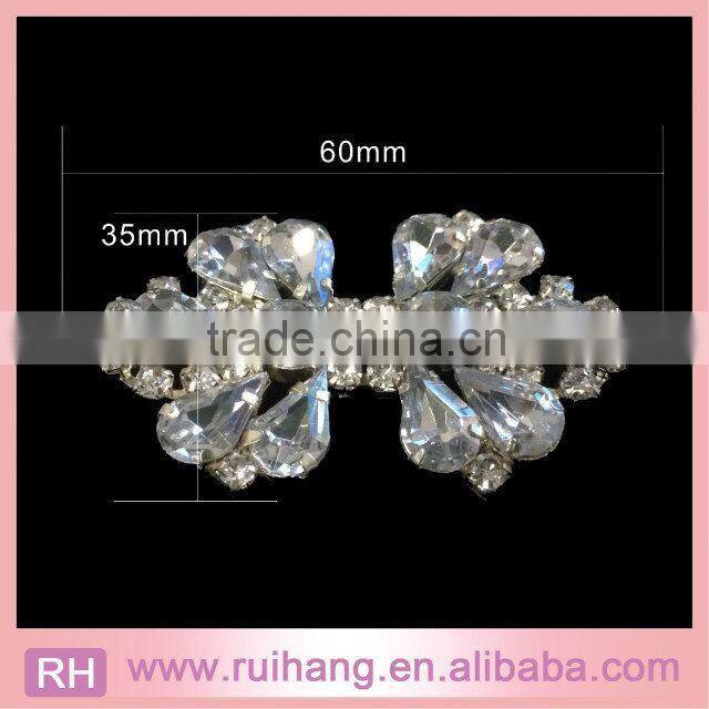 flower crystal wholesale silver pair buckle brooch of wedding invitation decorations