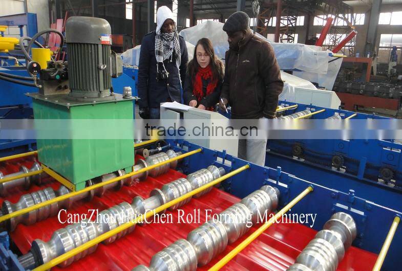 china supplier HC35-27 Galvanized Wall Tile Making Machine / Steel Roofing Profile Cold Roll Forming Machine