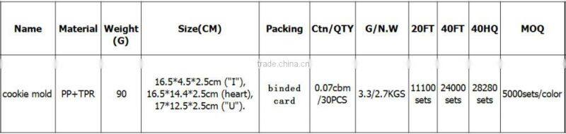 cookie mold I love u