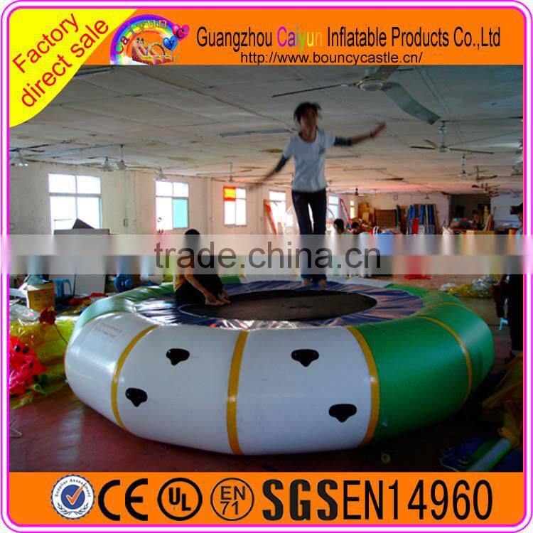 Green White Inflatable Water Catapult Trampoline For Kids