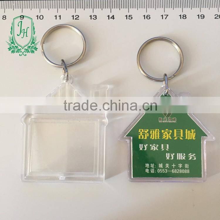 wholesale plastic keychain promotional acrylic keychain with logo insert blank keychain