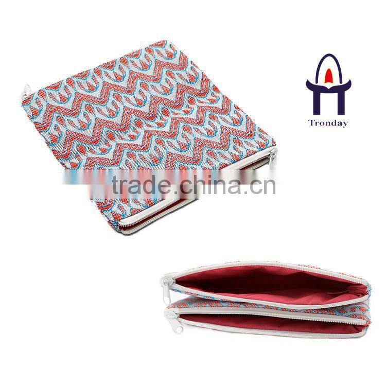 National pattern cosmetic bag makeup bag with two pockets