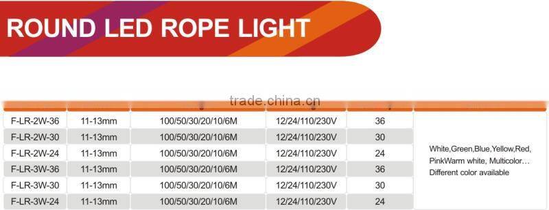 Good quality round flat LED Rope Light Warmwhite