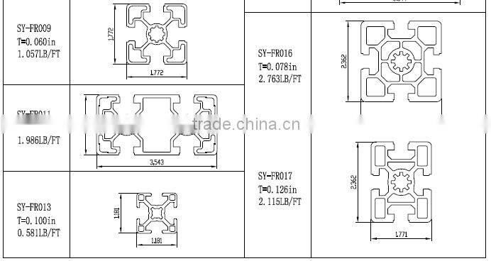 T3-T5 Temper and Difference type section Shape Aluminum Extruded Profile
