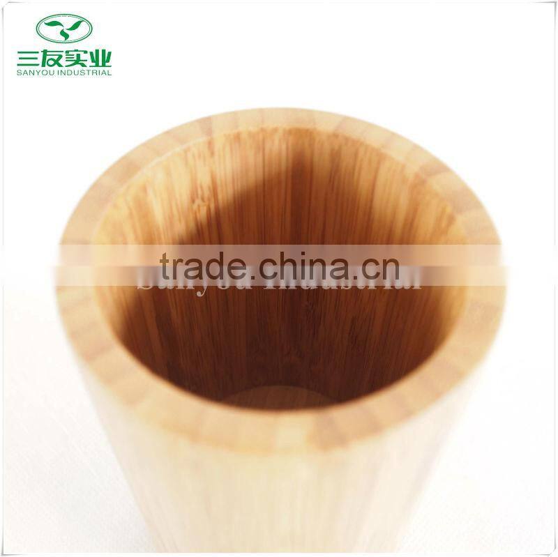 Round Natural Bamboo Brush Pot