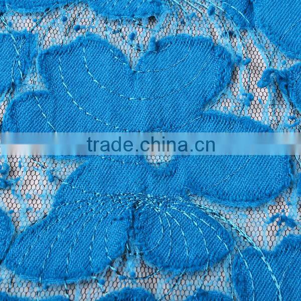 Girl dress latest applique lace trimming
