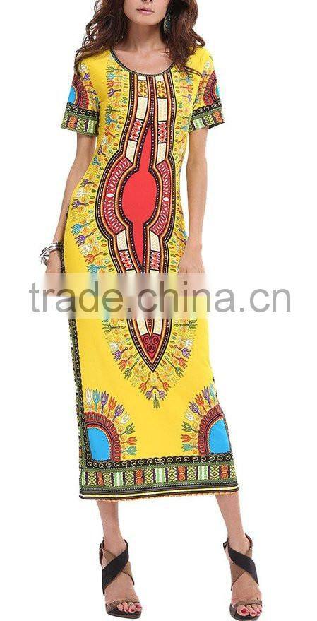 Oem service China supplier ladies dress/fashion design women dashiki dress/africa printed long dress