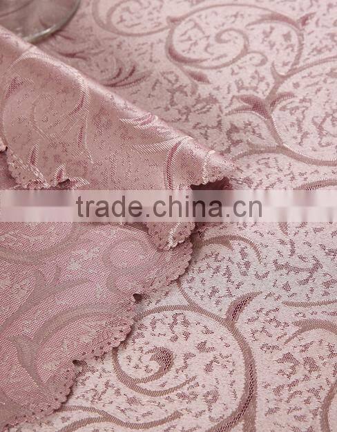 2016 hot sale high quality round polyester jacquard table cloth for wedding banquet