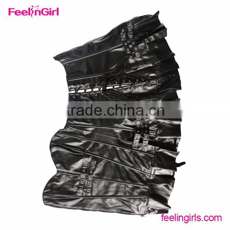 2016 Wholesale Leather Overbust Asian Sexy Lingerie Corset