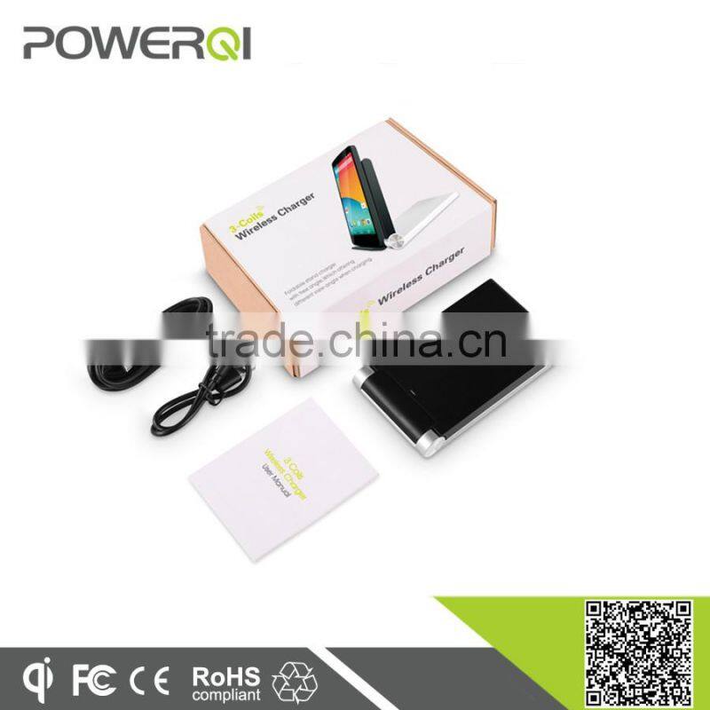 Sleek design 3 coils wireless charger portable wireless charger transmitter iPhone6S(T-310)