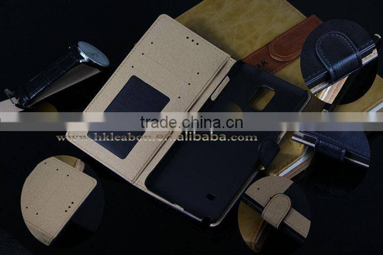 Luxury PU stand wallet filp case for galaxy note 4, leather covers