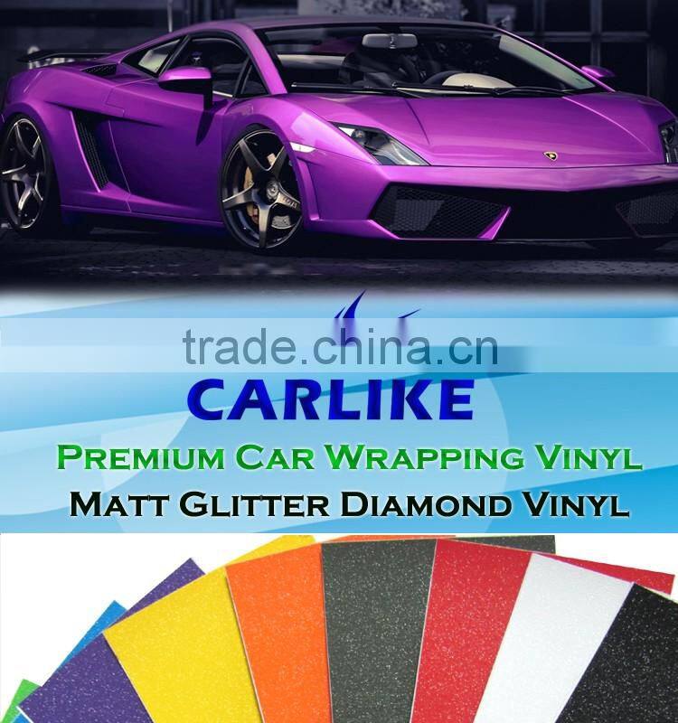 Self Adhesive White Matt Glitter Car Body Wrap Silver Vinyl Sticker Roll